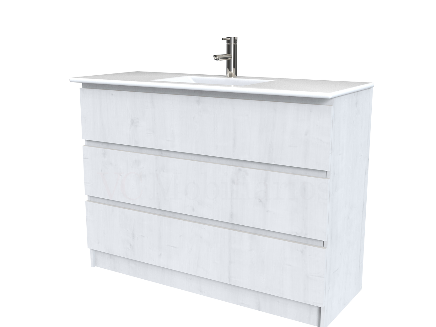 Mueble vanitorio al piso  de 120  cm con cubierta de loza M3-1201  / Alaska 1