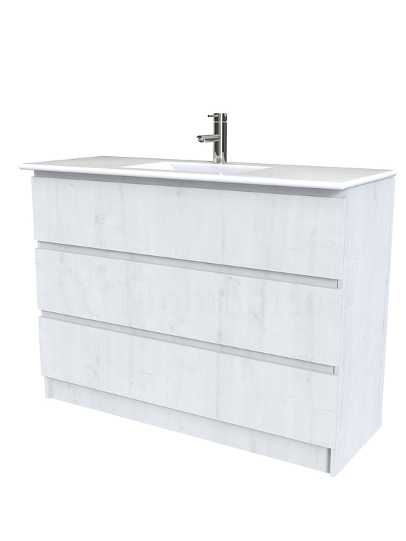 Mueble vanitorio al piso  de 120  cm con cubierta de loza M3-1201  / Alaska 1