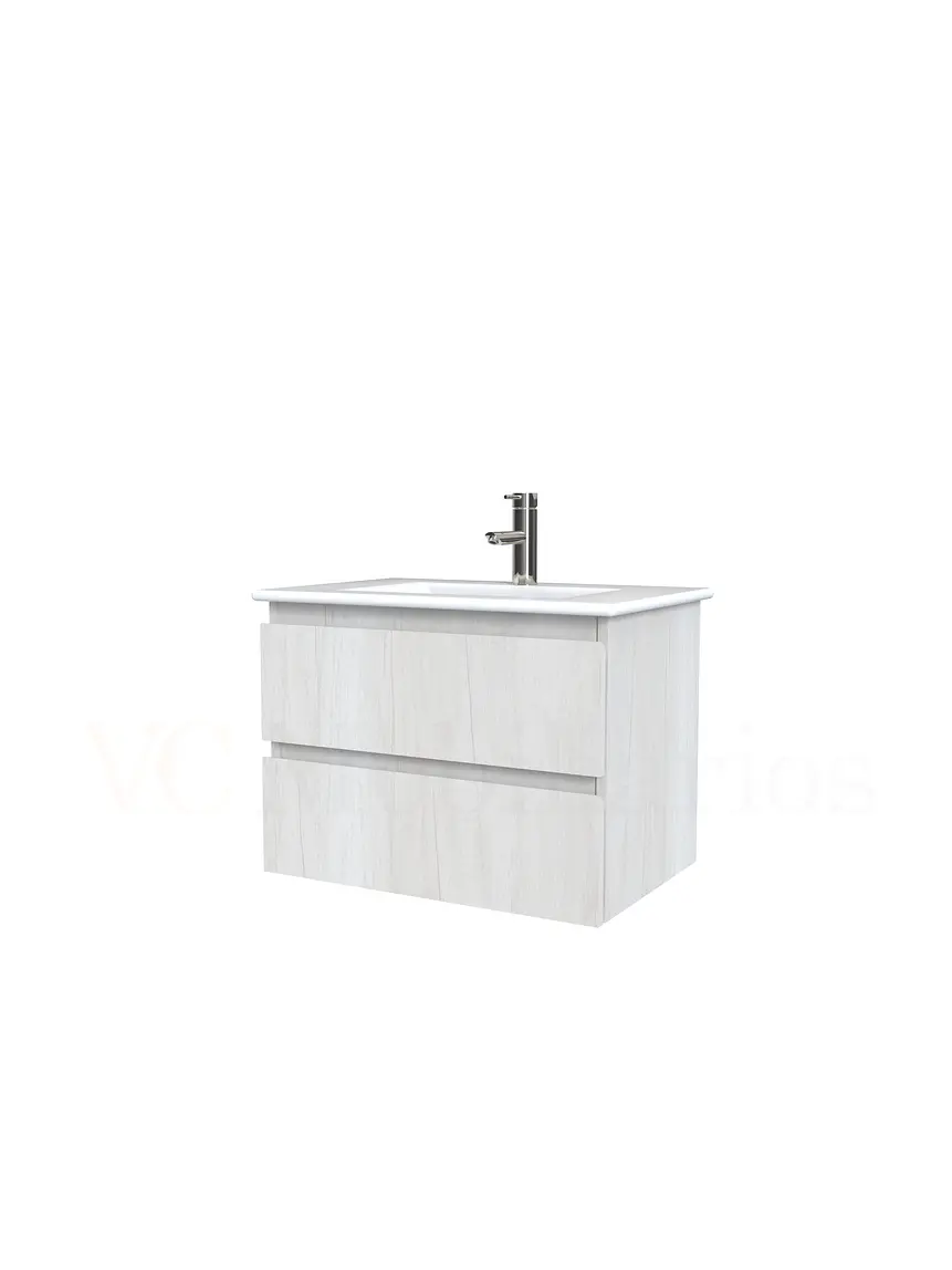 Mueble vanitorio aereo con cubierta de loza de 60 cm  /  M3-601-A / Toscana 1