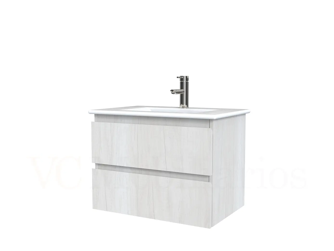 Mueble vanitorio aereo con cubierta de loza de 60 cm  /  M3-601-A / Toscana 1