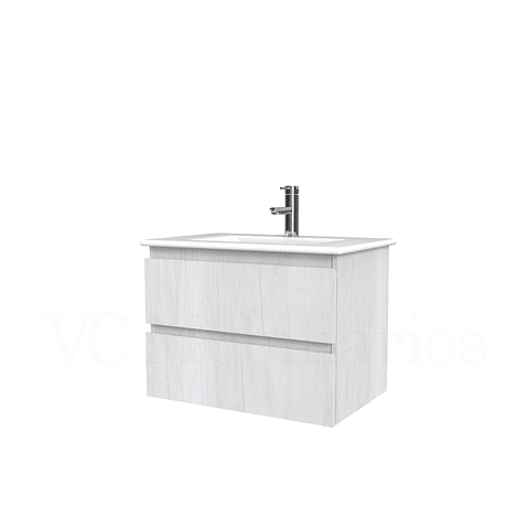 Mueble vanitorio aereo con cubierta de loza de 60 cm  /  M3-601-A / Toscana