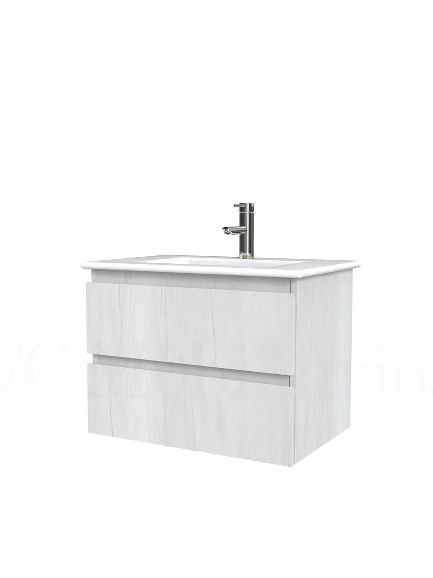 Mueble vanitorio aereo con cubierta de loza de 60 cm  /  M3-601-A / Toscana 1