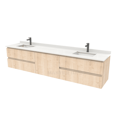 Mueble vanitorio Doble Aéreo  de 220 cm /  M2-2238 -DA / Rustico