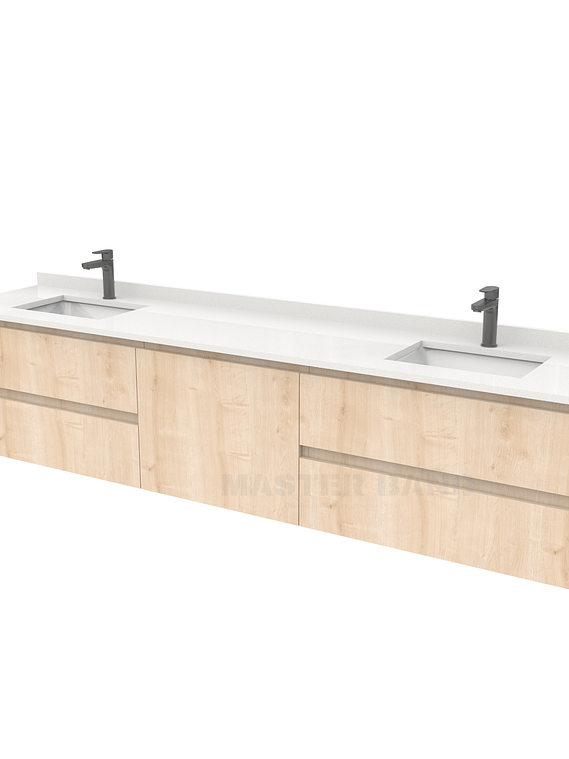 Mueble vanitorio Doble Aéreo  de 220 cm /  M2-2238 -DA / Rustico 1