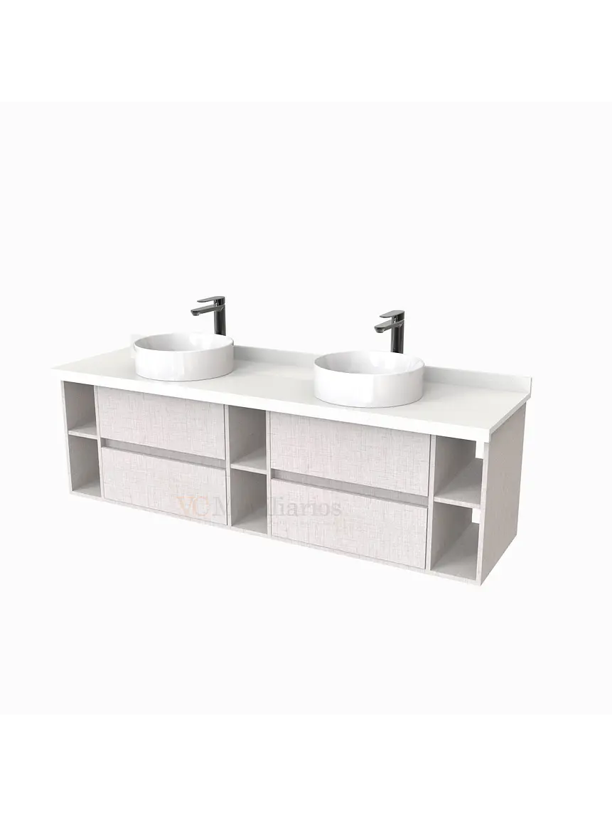 Mueble Vanitorio  para lavamanos sobreponer Doble de 170 cm M5-1730-SPA / Giorno 1