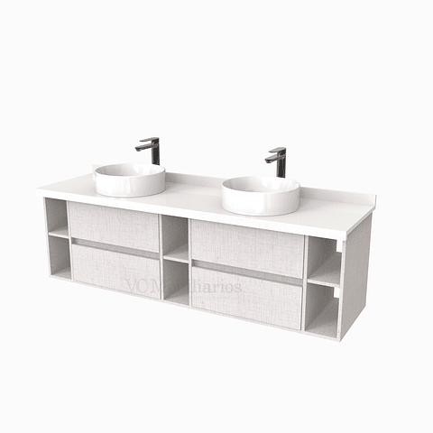Mueble Vanitorio  para lavamanos sobreponer Doble de 170 cm M5-1730-SPA / Giorno