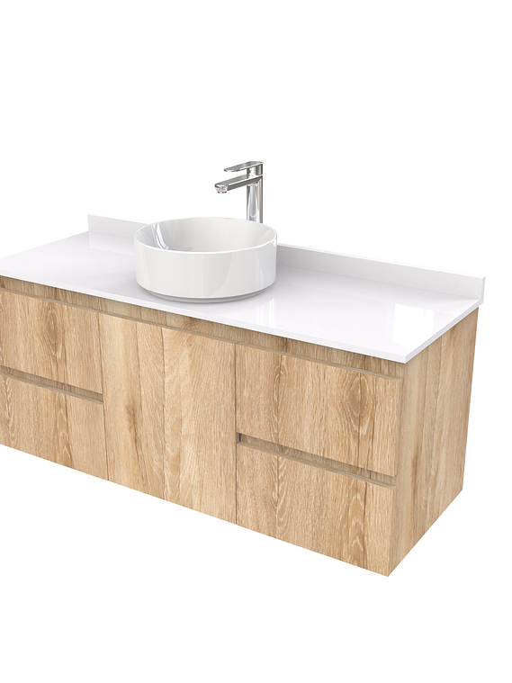 Mueble Vanitorio  aereo para lavamanos sobreponer simple de 130 cm M2-1330-SPA / Cava 1