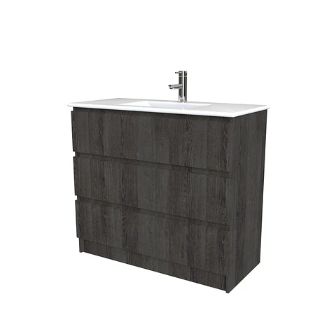 Mueble vanitorio al piso  de 100  cm con cubierta de loza M3-001  / Expresso