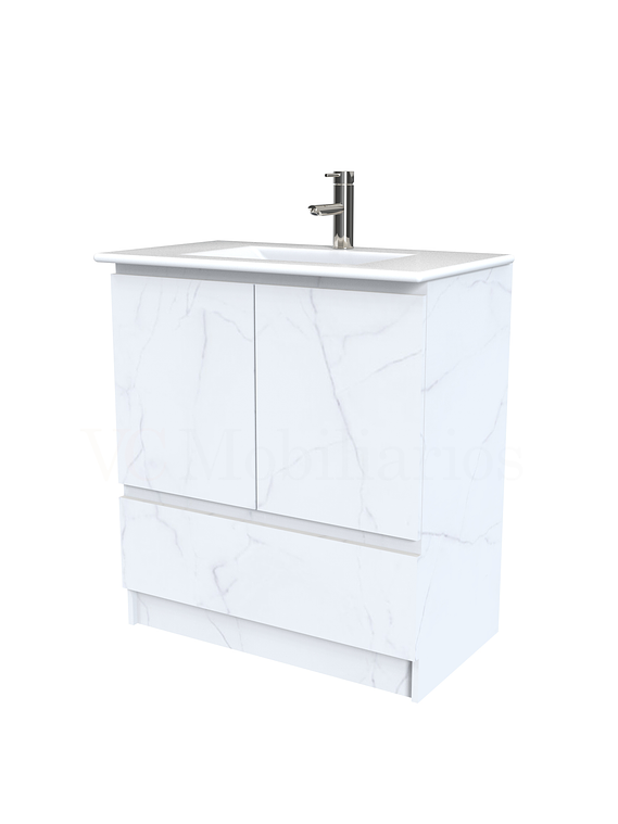Mueble vanitorio al piso  de 80  cm con cubierta de loza M4-801  / Marmara 1