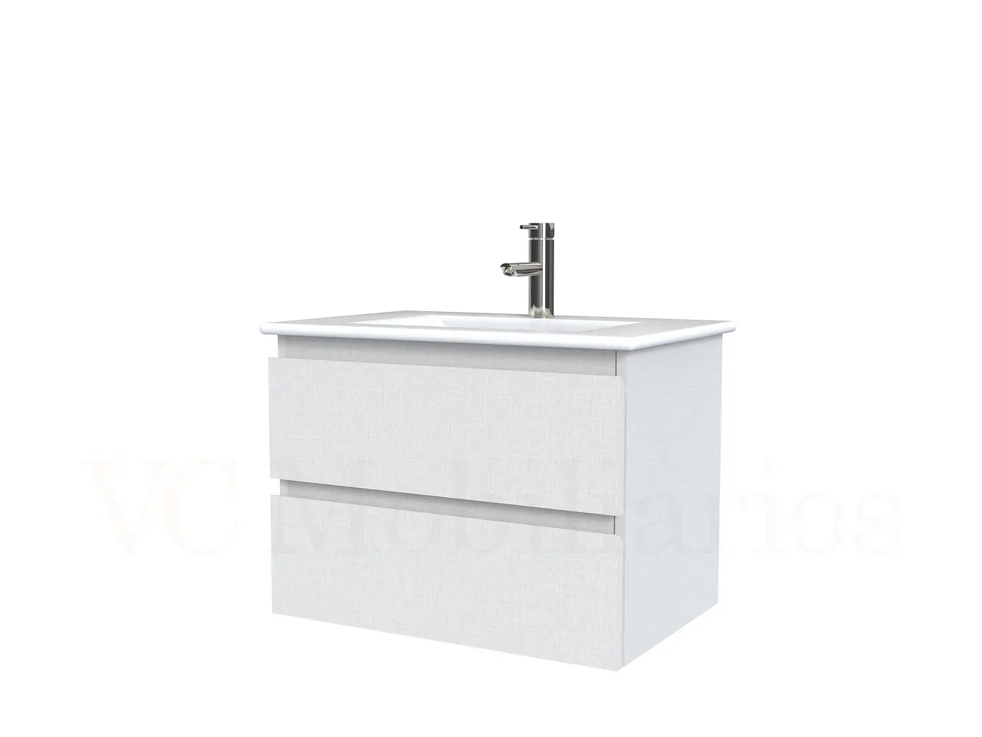 Mueble vanitorio aereo con cubierta de loza de 60 cm  /  M3-601-A / Giorno 1