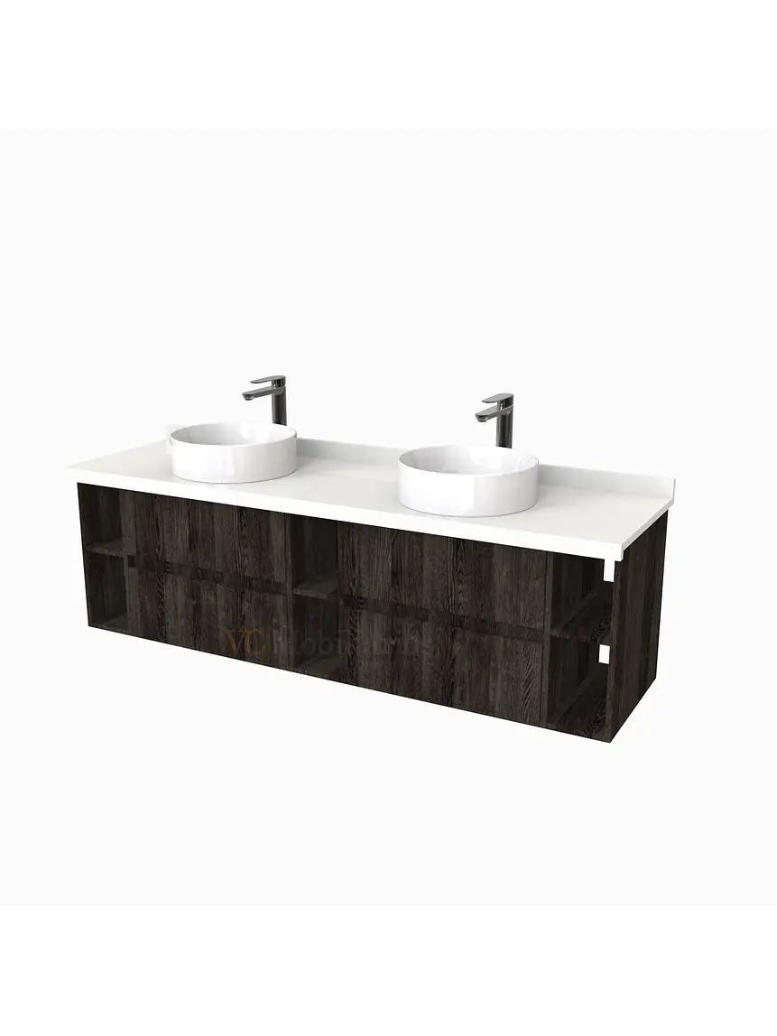 Mueble Vanitorio  para lavamanos sobreponer Doble de 170 cm M5-1730-SPA / Espresso 1