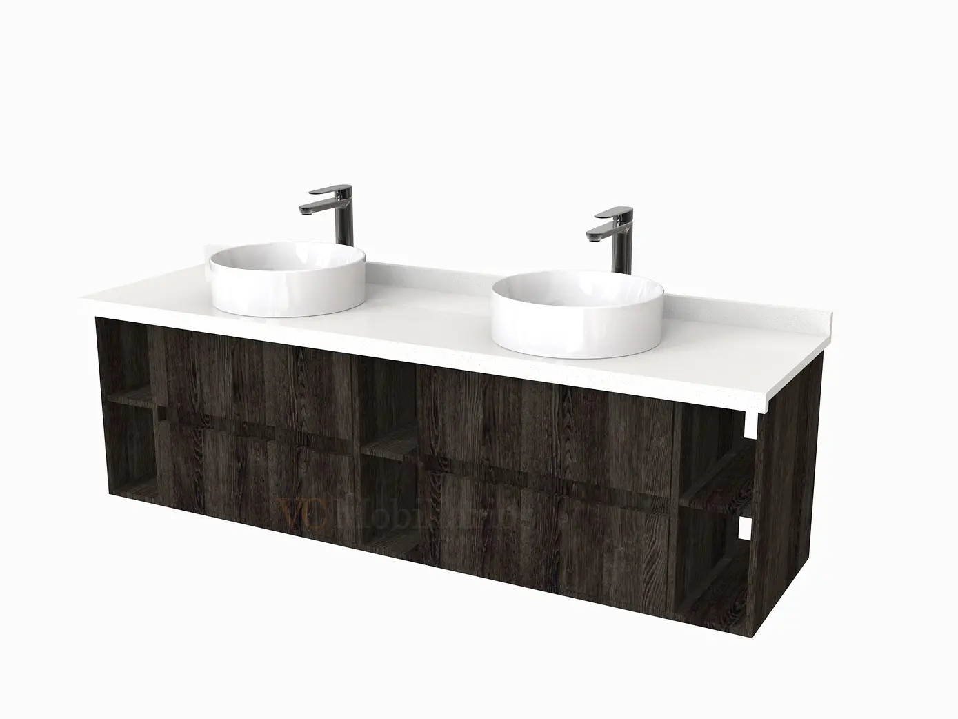 Mueble Vanitorio  para lavamanos sobreponer Doble de 170 cm M5-1730-SPA / Espresso 1