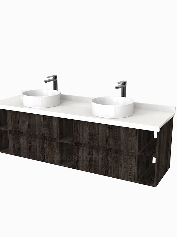 Mueble Vanitorio  para lavamanos sobreponer Doble de 170 cm M5-1730-SPA / Espresso 1