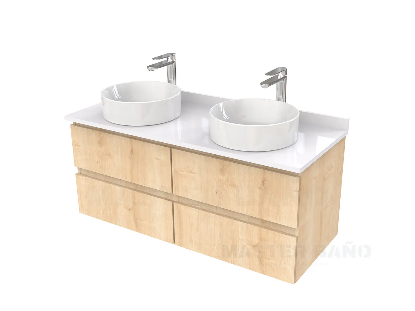 Mueble Vanitorio  para lavamanos sobreponer simple de 130 cm M4-1330-SPA / Rustico 1