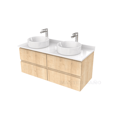 Mueble Vanitorio  para lavamanos sobreponer simple de 130 cm M4-1330-SPA / Rustico