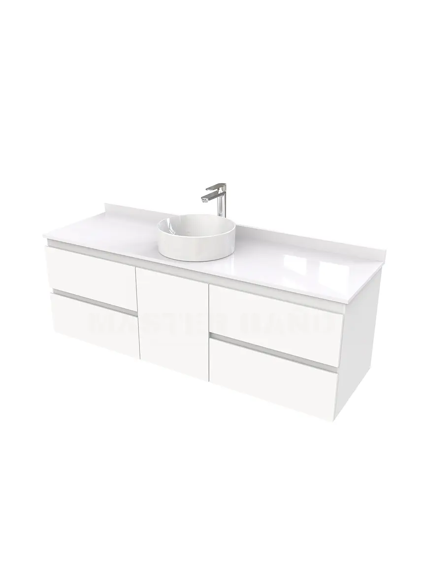 Mueble Vanitorio  aereo para lavamanos sobreponer simple de 140 cm M2-1430-SPA / Blanco 1