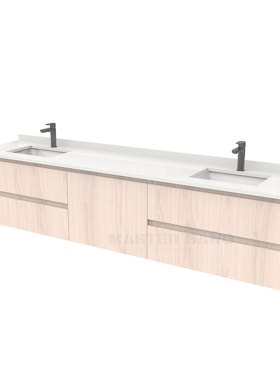 Mueble vanitorio Doble Aéreo  de 220 cm /  M2-2238 -DA / Nougat 1