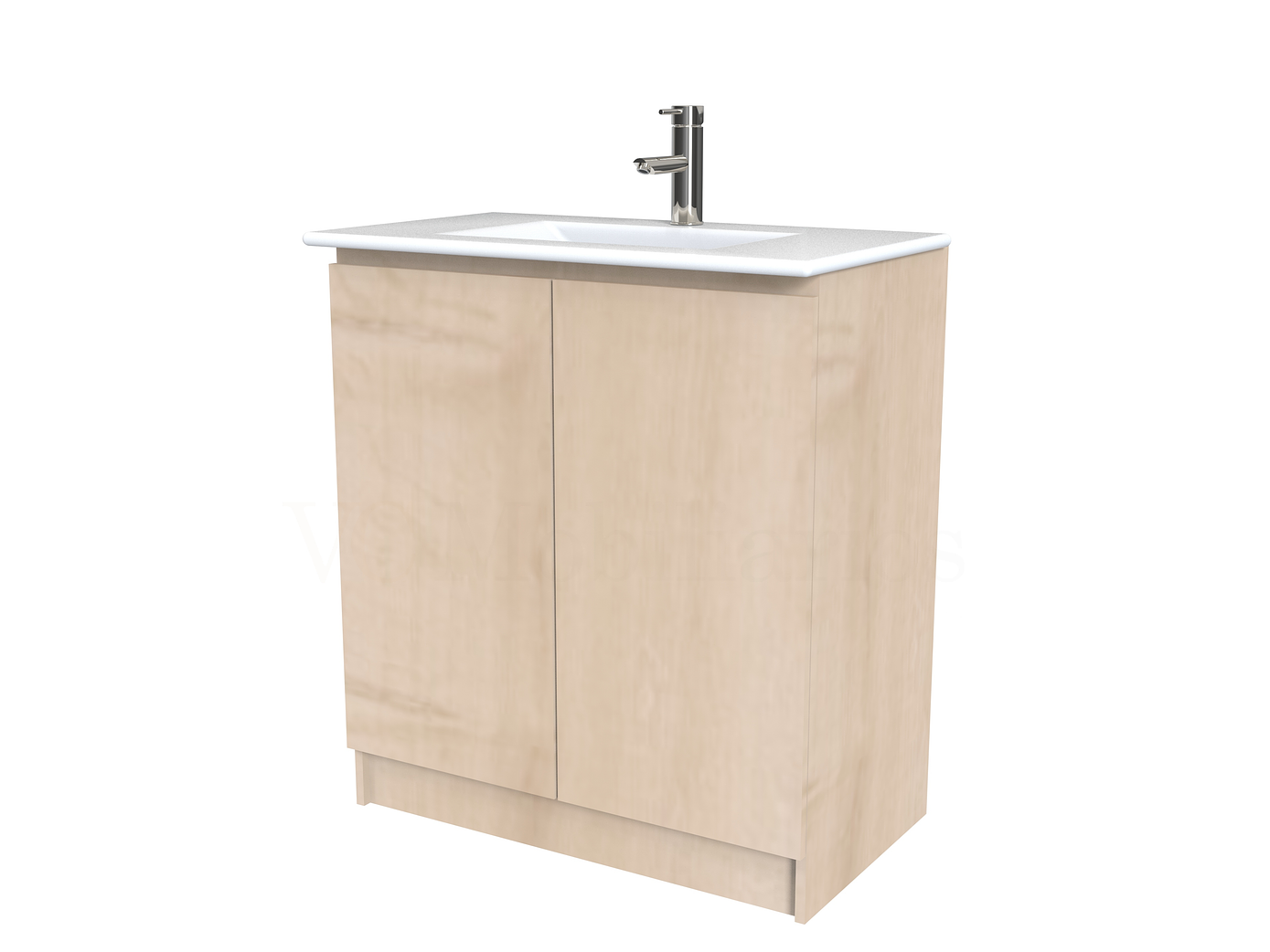 Mueble vanitorio al piso  de 80  cm con cubierta de loza M0-801  / Rustico 1