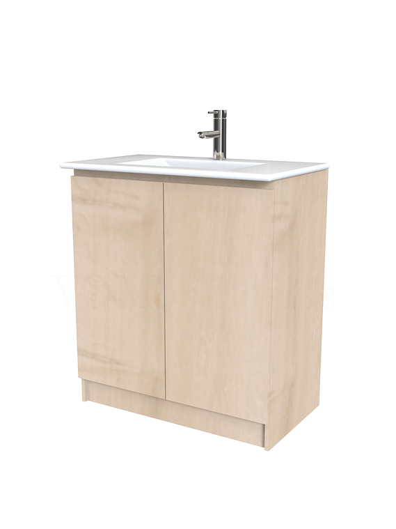 Mueble vanitorio al piso  de 80  cm con cubierta de loza M0-801  / Rustico 1