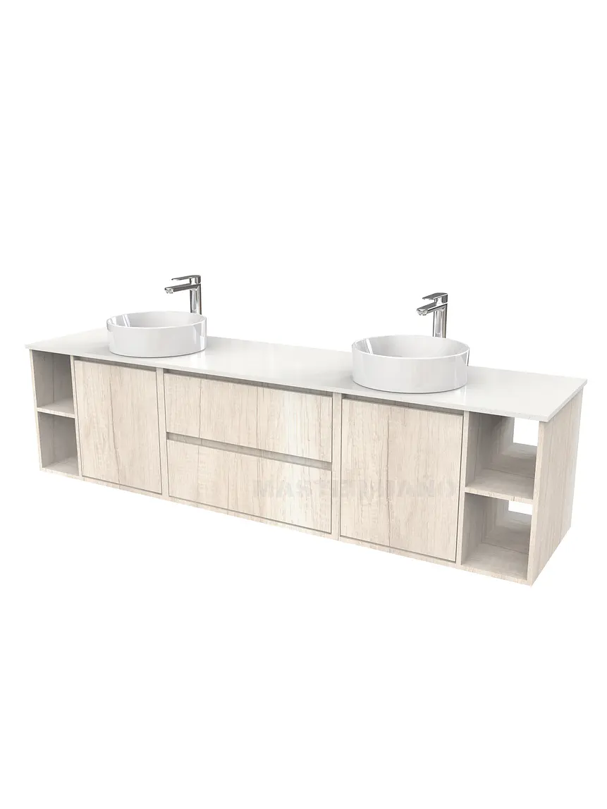 Mueble Vanitorio aereo para lavamanos sobreponer doble  de 200cm / M3-2034 -SPD / Toscana 1