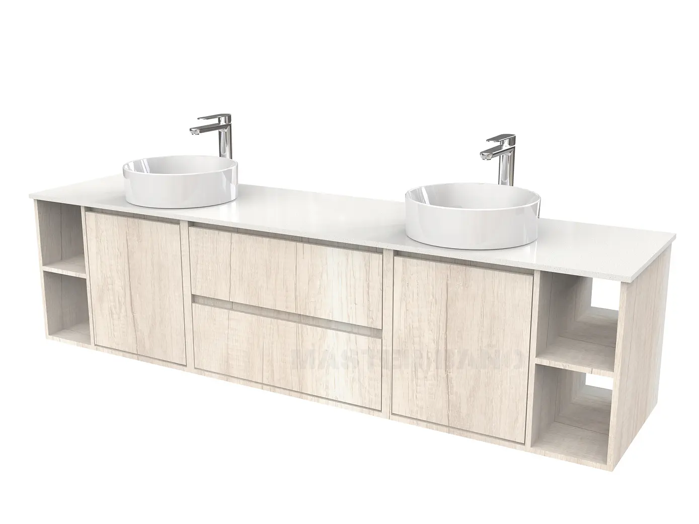 Mueble Vanitorio aereo para lavamanos sobreponer doble  de 200cm / M3-2034 -SPD / Toscana 1