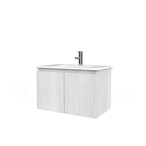 Mueble vanitorio aereo con cubierta de loza de 80 cm  /  M0-801-A / Toscana