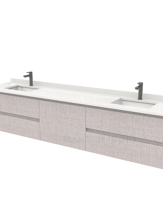 Mueble vanitorio Doble Aéreo  de 220 cm /  M2-2238 -DA / Notte 1