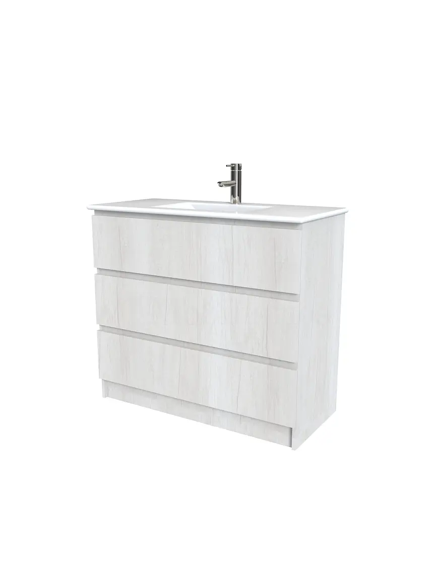 Mueble vanitorio al piso  de 100  cm con cubierta de loza M3-001  / Toscana 1
