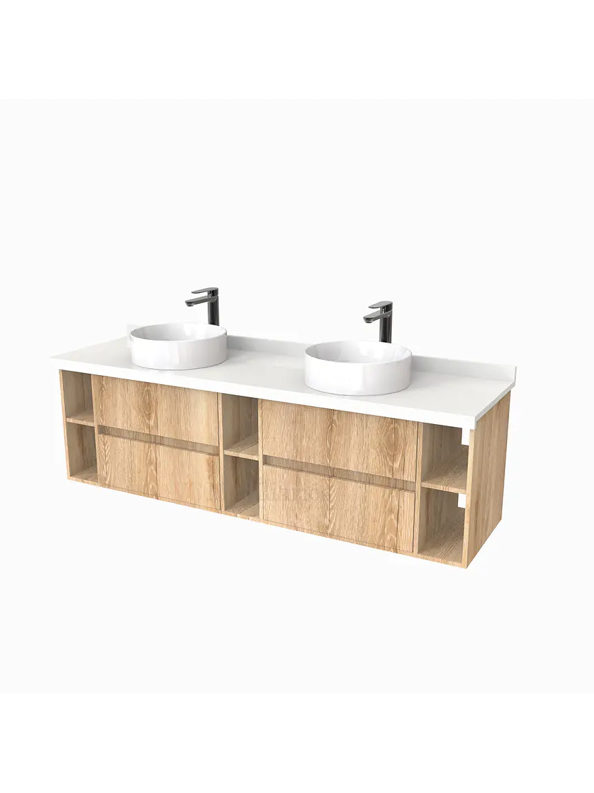 Mueble Vanitorio  para lavamanos sobreponer Doble de 170 cm M5-1730-SPA / Cava 1