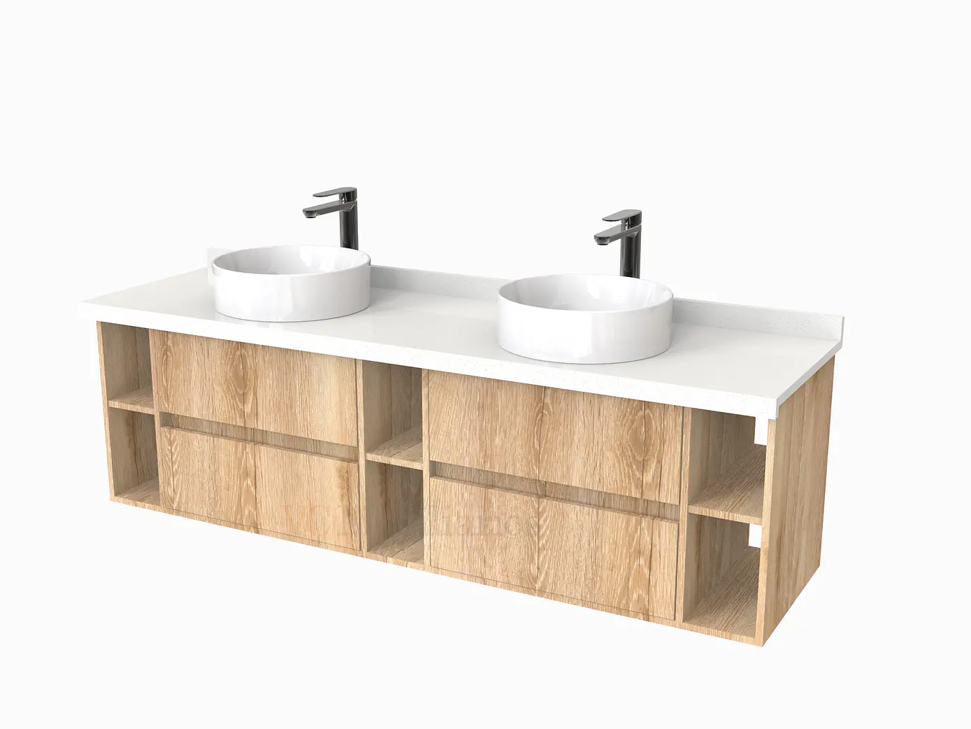 Mueble Vanitorio  para lavamanos sobreponer Doble de 170 cm M5-1730-SPA / Cava 1