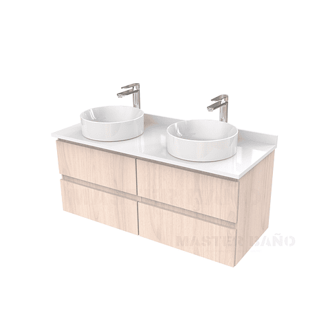 Mueble Vanitorio  para lavamanos sobreponer simple de 130 cm M4-1330-SPA / Nougat