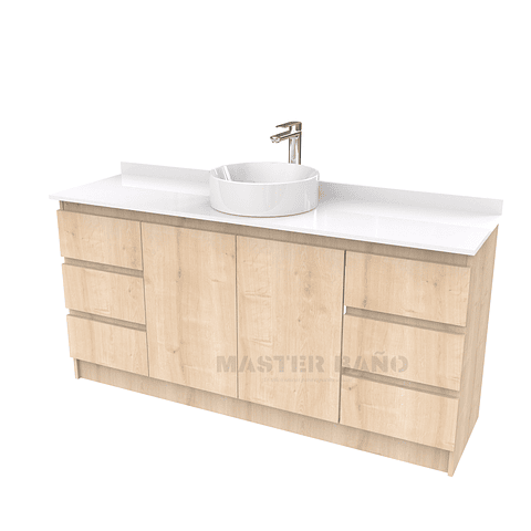 Mueble Vanitorio al piso para lavamanos sobreponer simple de 170 cm M2-1730-SPA / Rustico