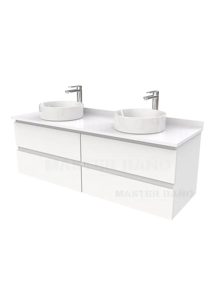 Mueble Vanitorio  para lavamanos sobreponer simple de 170 cm M4-1730-SPA / Blanco 1