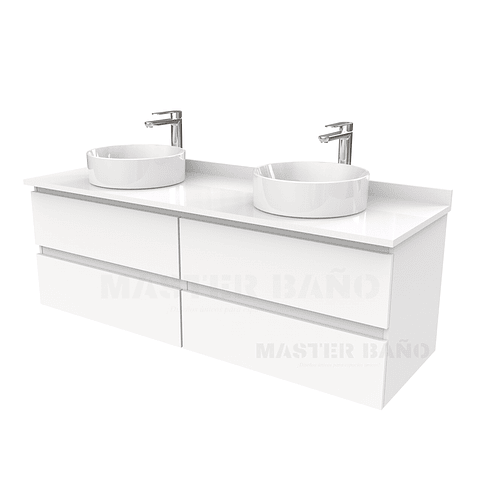 Mueble Vanitorio  para lavamanos sobreponer simple de 170 cm M4-1730-SPA / Blanco