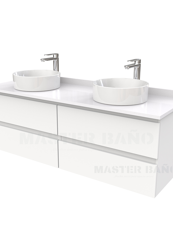 Mueble Vanitorio  para lavamanos sobreponer simple de 170 cm M4-1730-SPA / Blanco 1