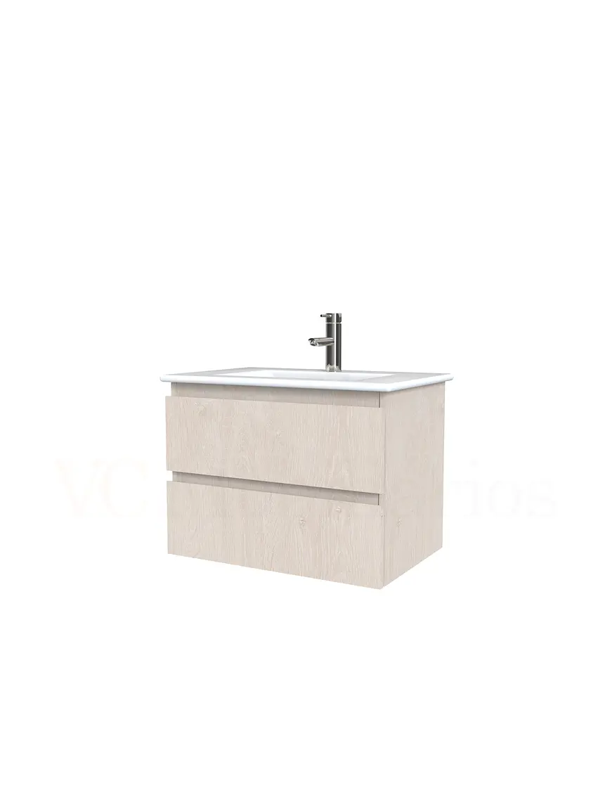 Mueble vanitorio aereo con cubierta de loza de 60 cm  /  M3-601-A / Provenzal 1