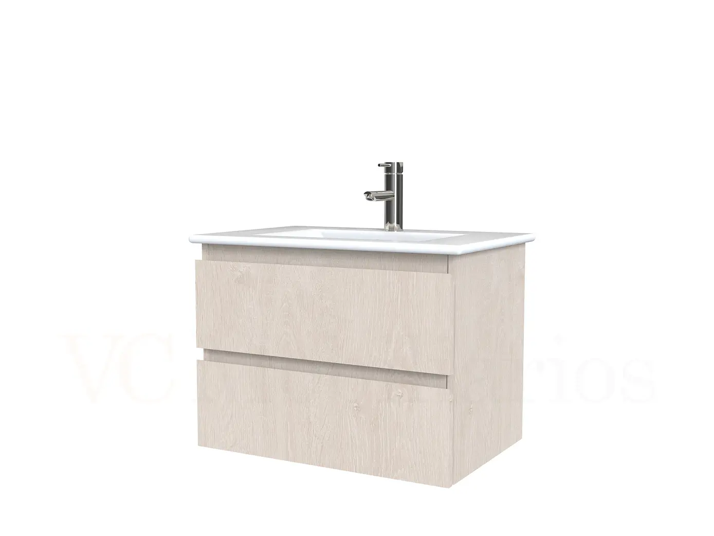 Mueble vanitorio aereo con cubierta de loza de 60 cm  /  M3-601-A / Provenzal 1