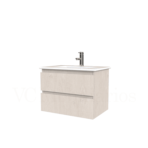 Mueble vanitorio aereo con cubierta de loza de 60 cm  /  M3-601-A / Provenzal