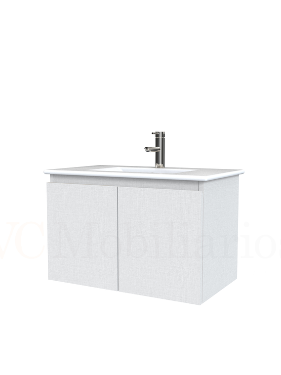 Mueble vanitorio aereo con cubierta de loza de 80 cm  /  M0-801-A / Giorno 1