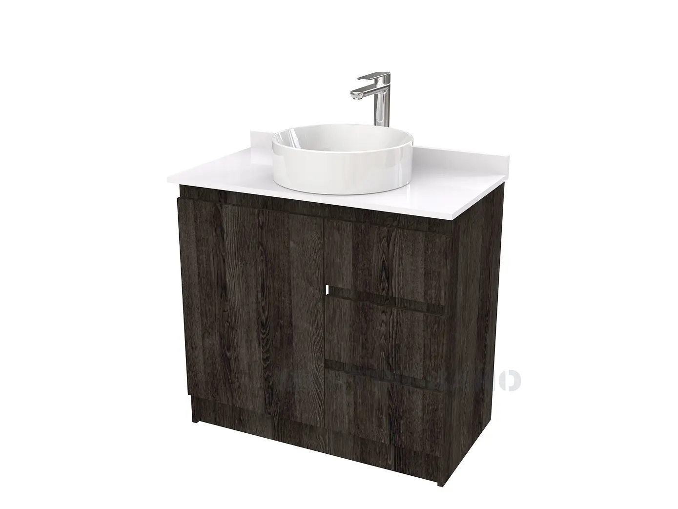 Mueble Vanitorio al piso para lavamanos sobreponer simple de 70 cm M2-730-SPA / Espresso 1