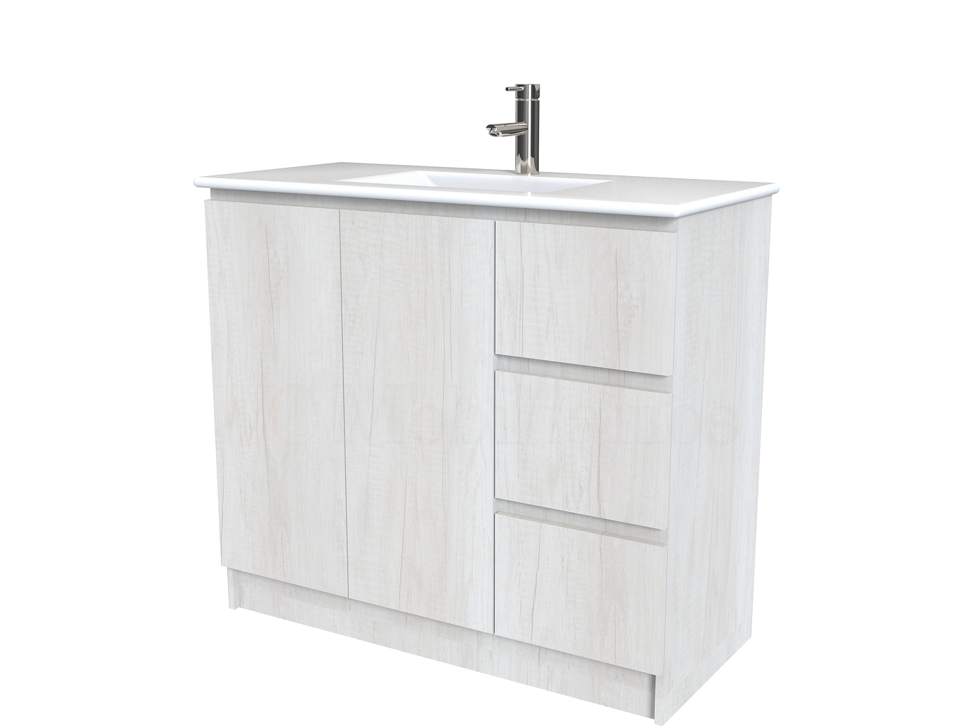 Mueble vanitorio al piso  de 100  cm con cubierta de loza M2-001  / Toscana 1