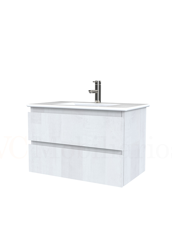 Mueble vanitorio aereo con cubierta de loza de 80 cm / M3-801-A / Legno 1