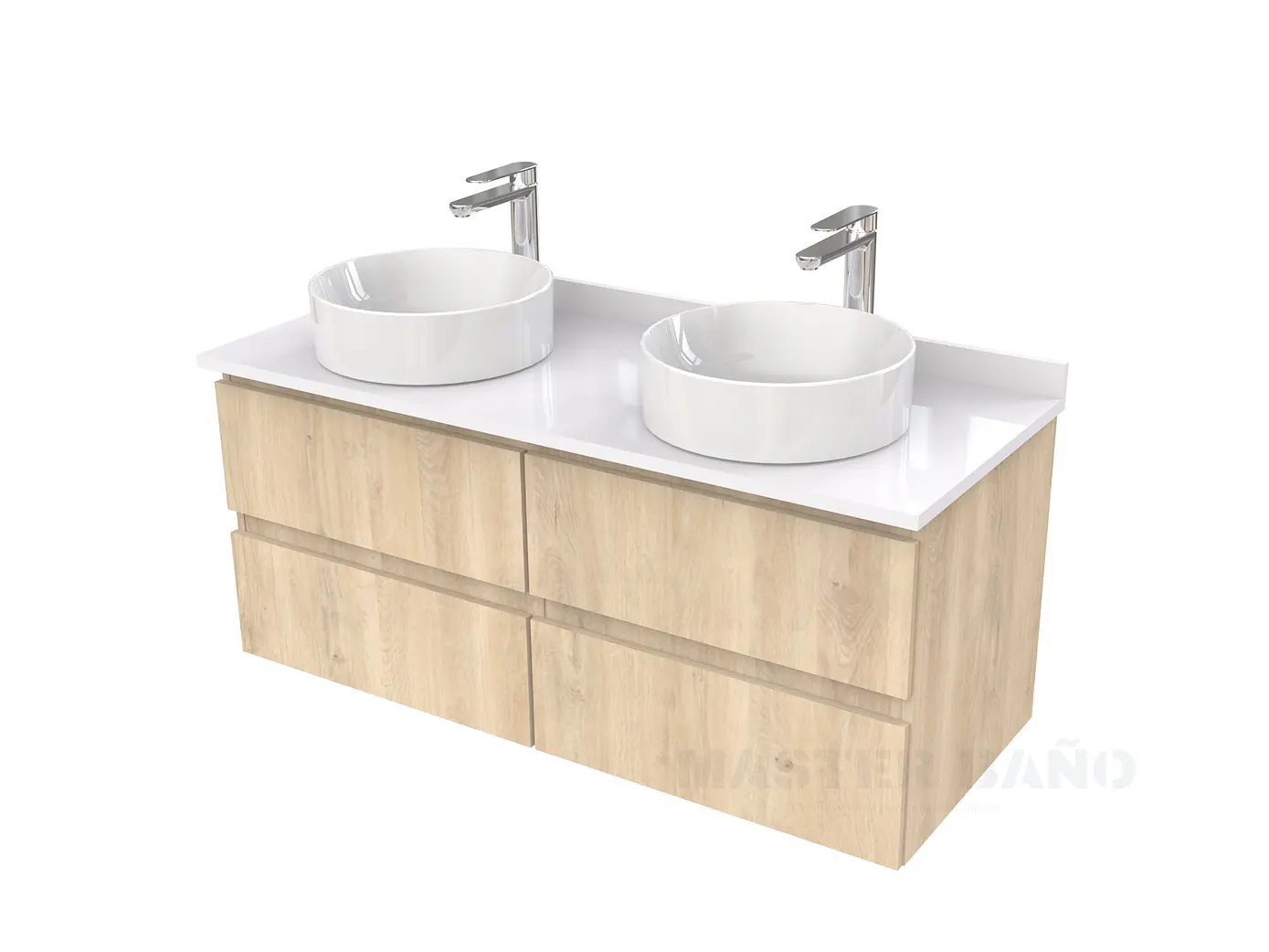 Mueble Vanitorio  para lavamanos sobreponer simple de 130 cm M4-1330-SPA / Jerez 1