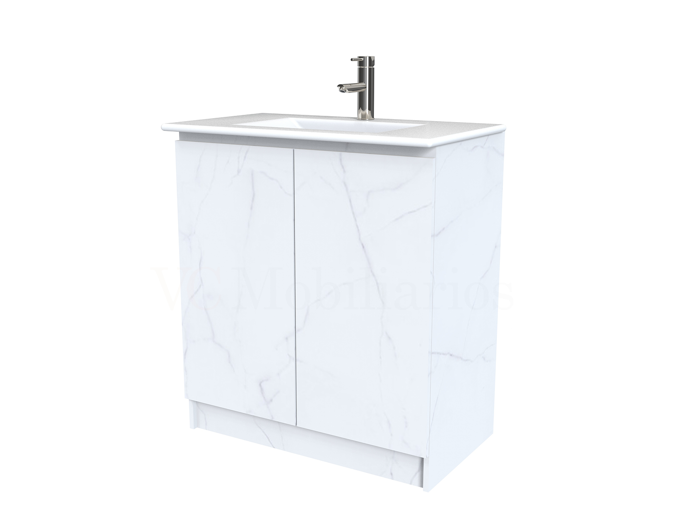 Mueble vanitorio al piso  de 80  cm con cubierta de loza M0-801  / Marmara 1