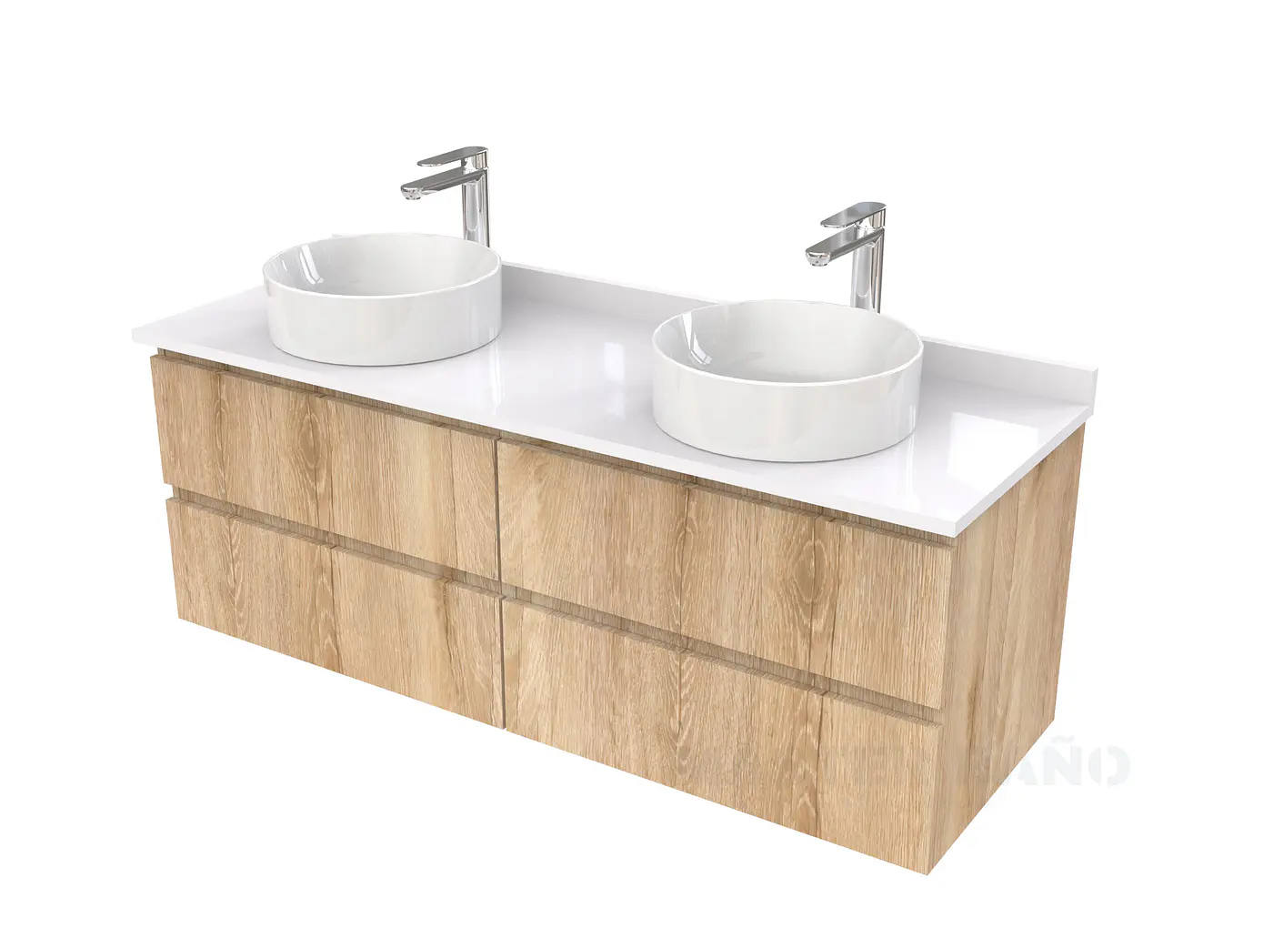 Mueble Vanitorio  para lavamanos sobreponer simple de 180 cm M4-1830-SPA / Cava 1