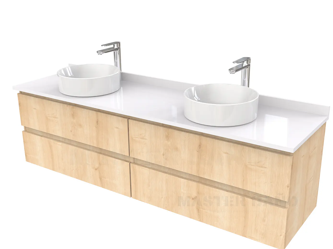 Mueble Vanitorio  para lavamanos sobreponer simple de 200 cm M4-2030-SPA / Rustico 1