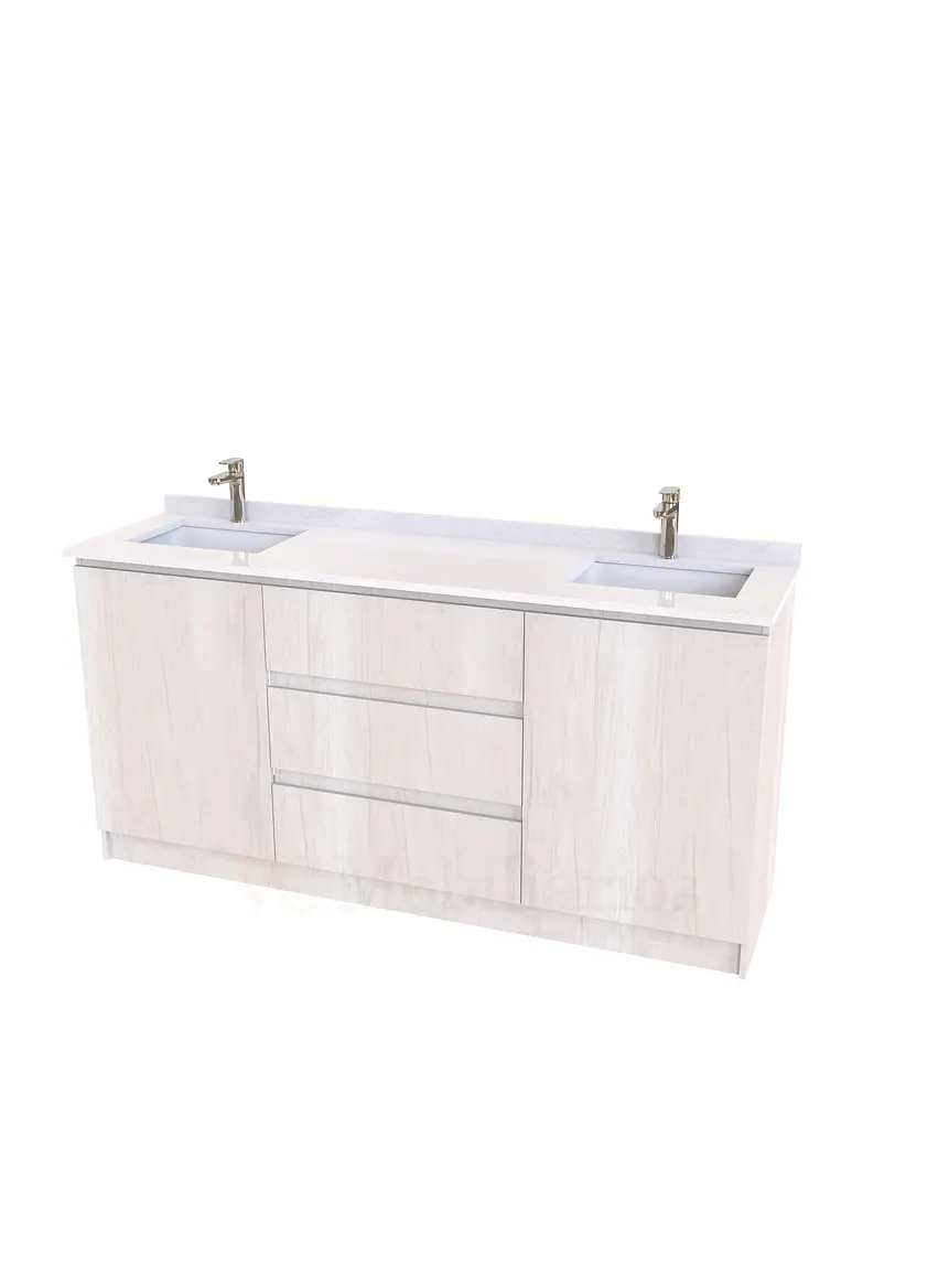 Mueble vanitorio Doble al piso con cubierta de cuarzo  de 170 cm /  M2-1734 -D / Toscana 1