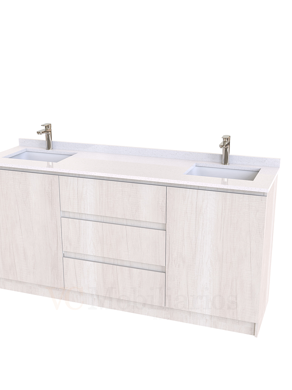 Mueble vanitorio Doble al piso con cubierta de cuarzo  de 170 cm /  M2-1734 -D / Toscana 1