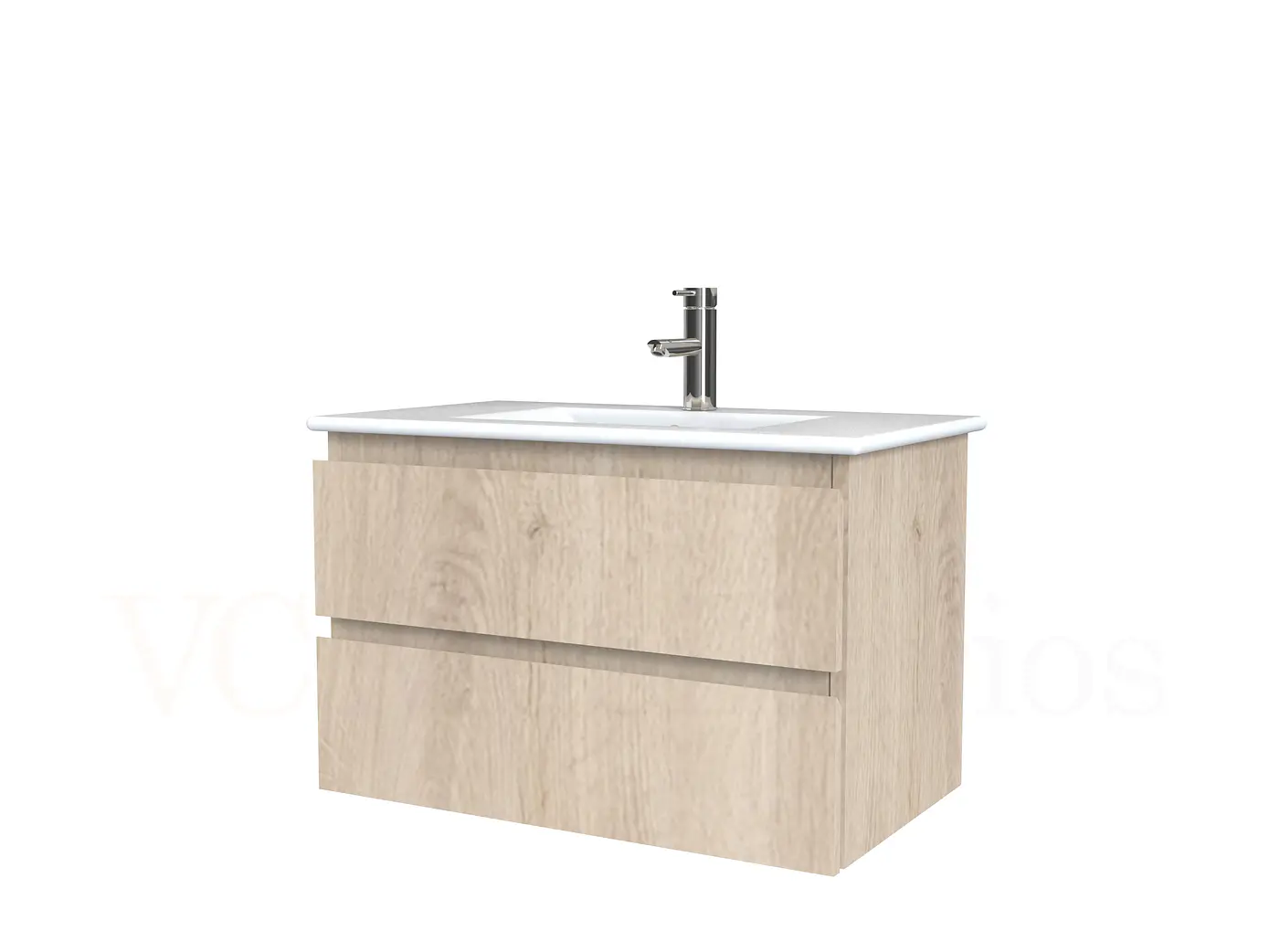 Mueble vanitorio aereo con cubierta de loza de 80 cm / M3-801-A / Jerez 1