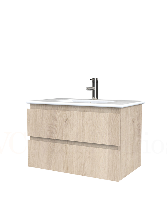 Mueble vanitorio aereo con cubierta de loza de 80 cm / M3-801-A / Jerez 1